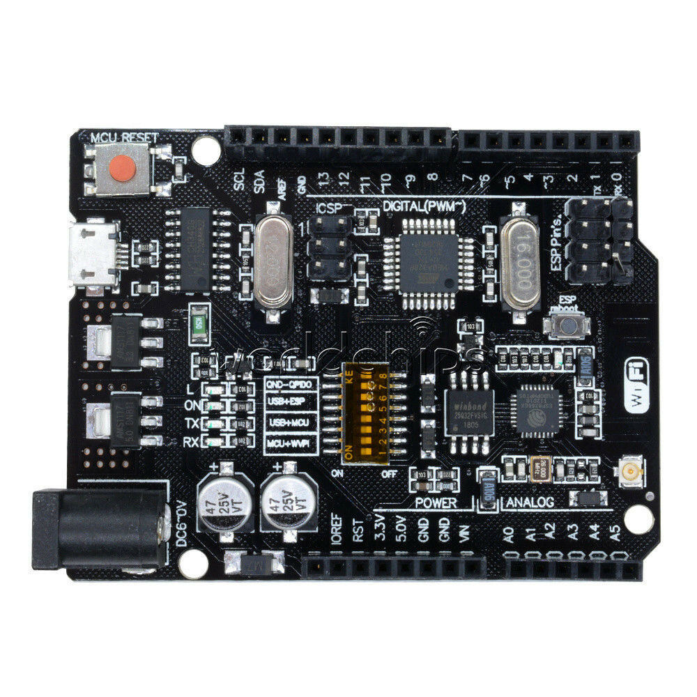 WiFi UNO R3 ATmega328P+ESP8266 (32Mb memory) USB-TTL CH340G For Arduino NodeMCU
