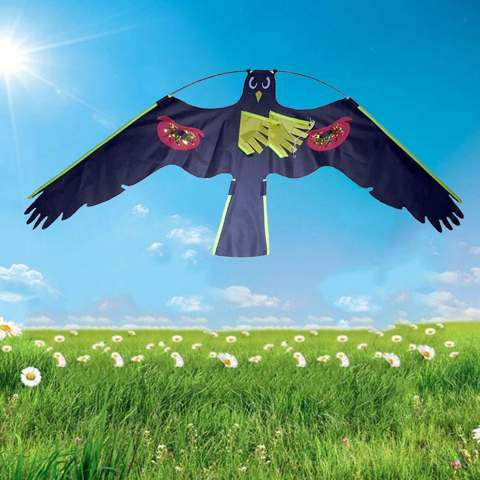 2X Flying Eagle Kite Bird Repeller Pigeon Decoy Garden Scarer golden flame