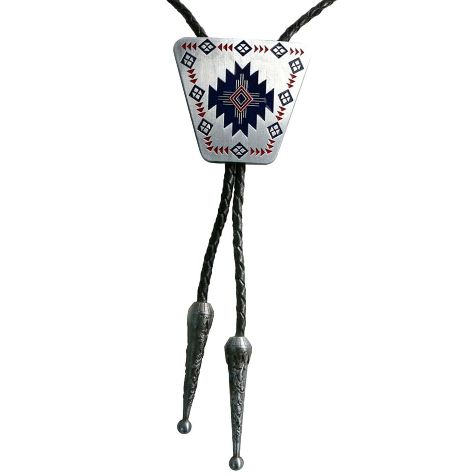 Retro Geometric  Western Cowboy Rodeo Bolo Tie Necktie Men Jewelry