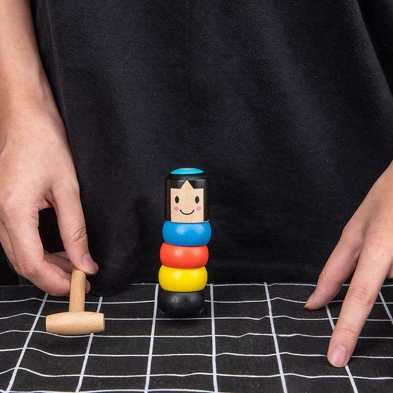 Funny Immortal Daruma Unbreakable Wooden Man Stage Tricks Toys Gifts for Kids