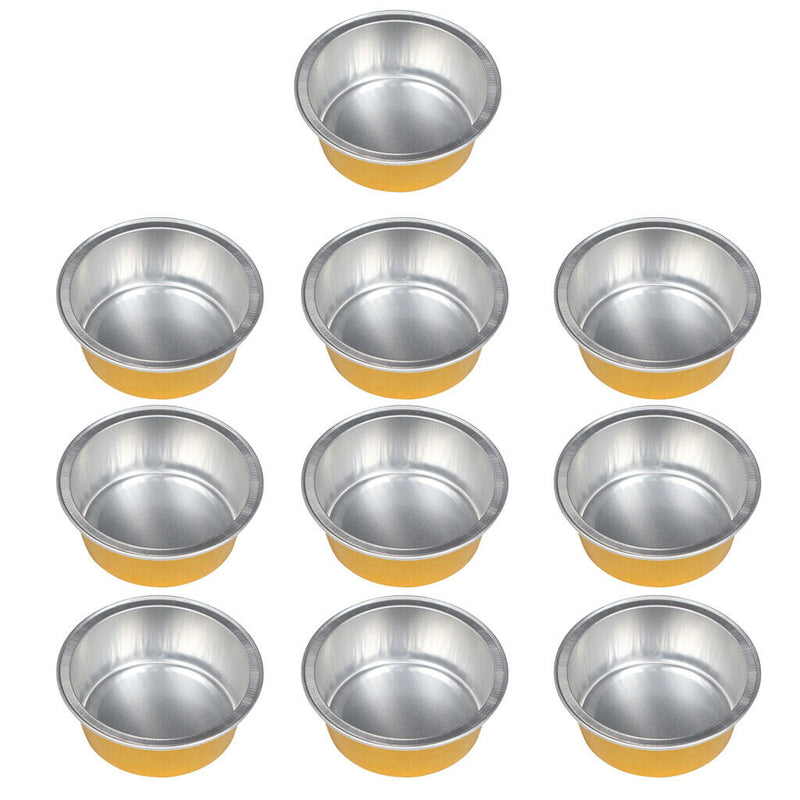 10Pcs Aluminium Foil Wax Melting Bowl Wax Pot for Hair Removal Warmer Golden
