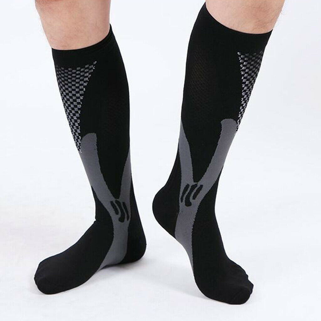 5Pairs Sports Compression Socks Anti Fatigue Anti Sweat Knee High Stockings