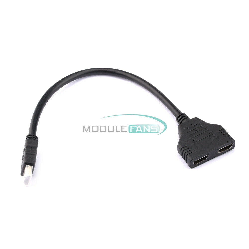 30CM HDMI Transmission Adapter Cable One-in-two Conversion Cable Support 1080P