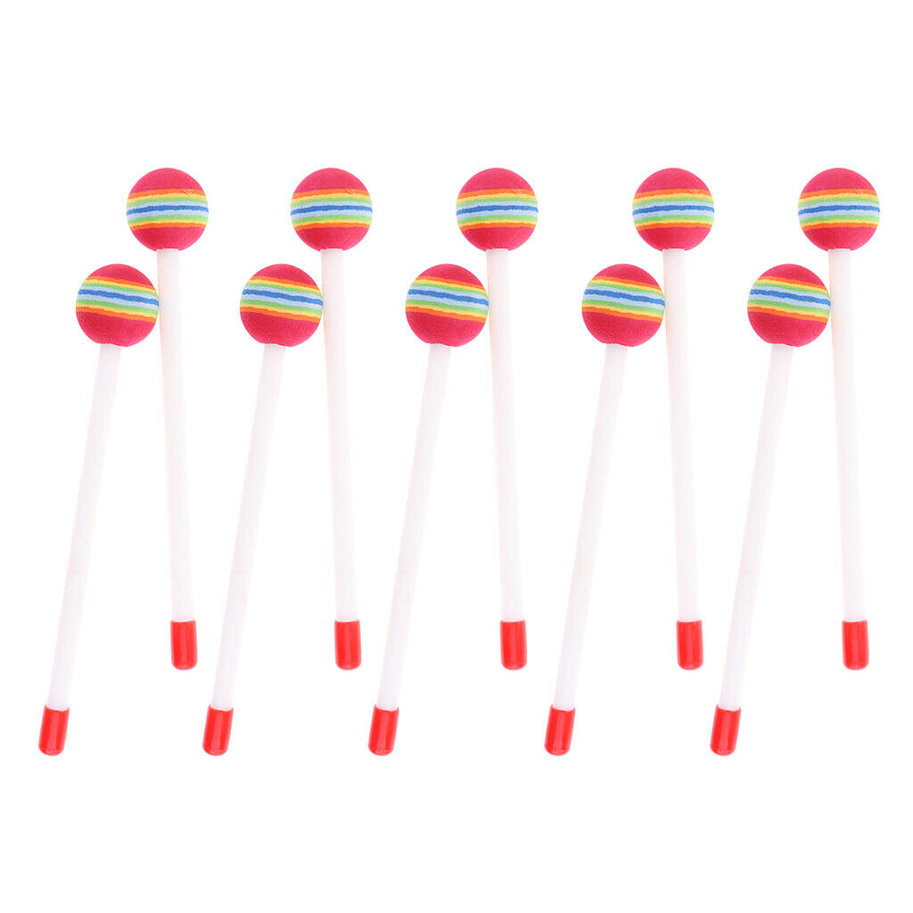 10 Packs Percussion Drum Mallet Hammers Sticks Kids Infant Musical Toys
