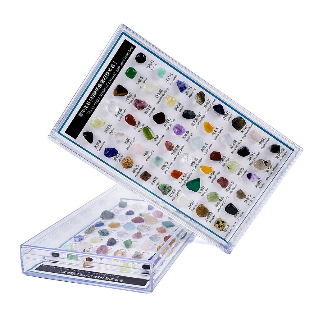 48 Pieces / Box Natural Mineral Specimen Gift Polished Stone Stones