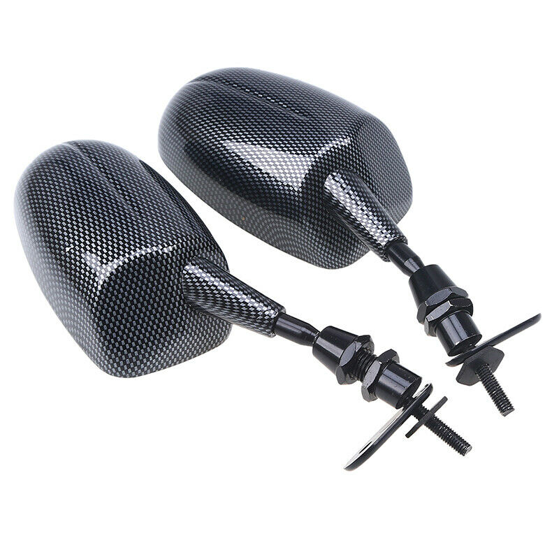 Pair Universal Amber LED Turn Signals Glossy Rear View Mirror Motorcycle Scooter