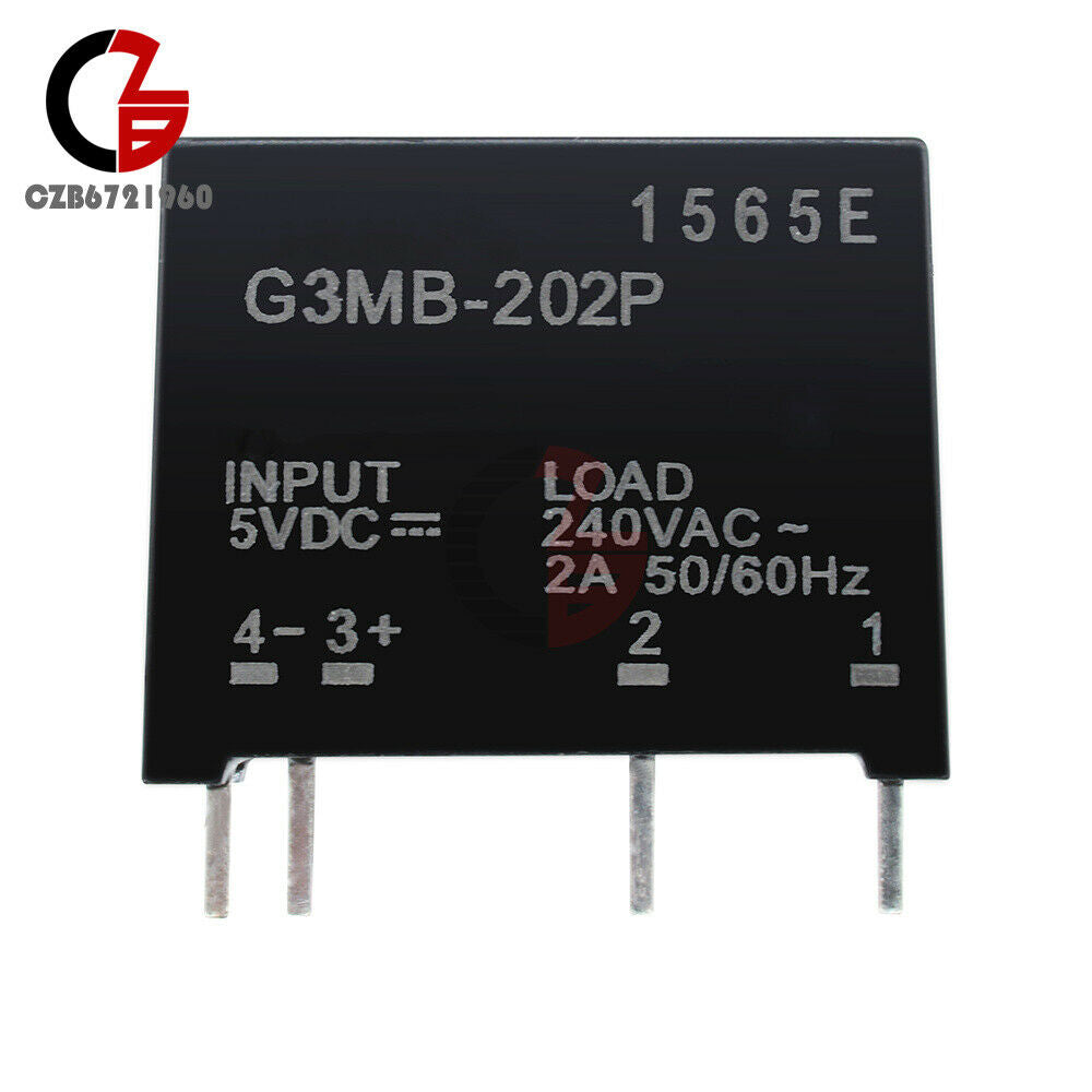 5PCS G3MB-202P DC-AC PCB SSR In DC 5V to Out AC 240V 2A Solid State Relay Module