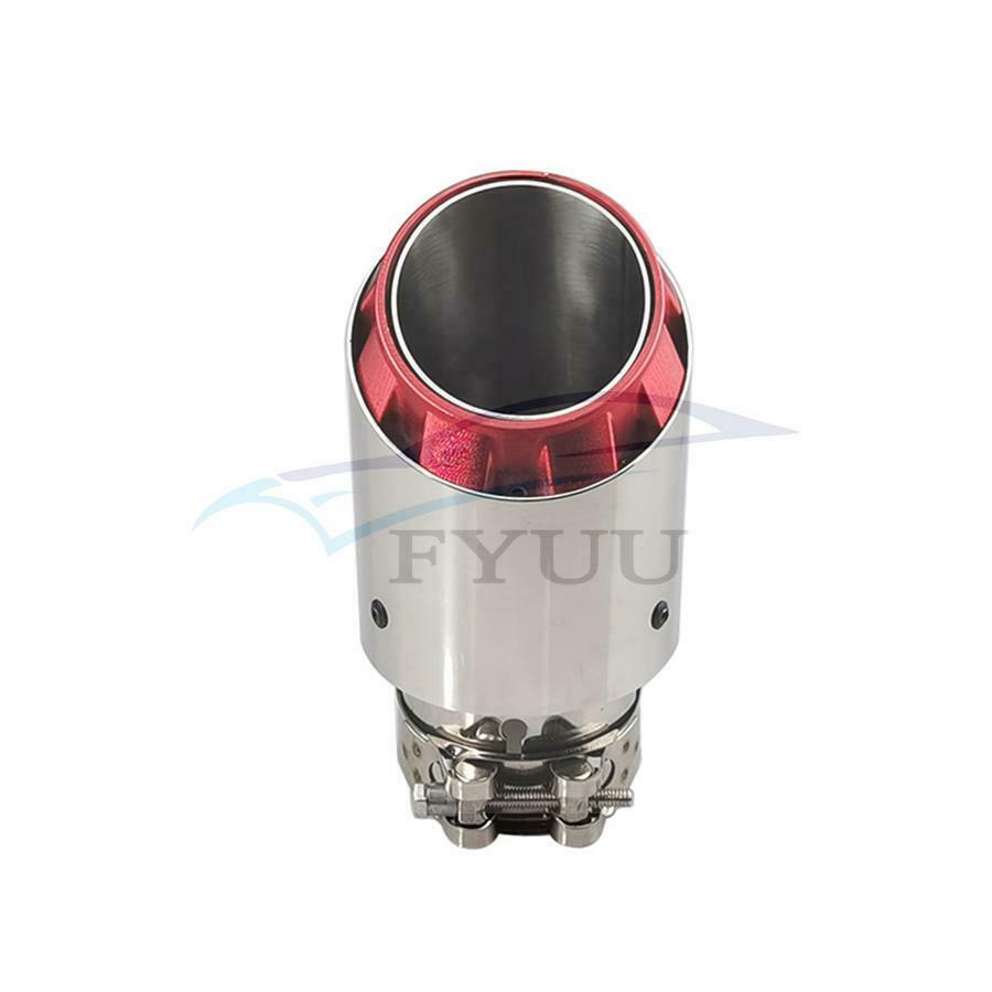 Chrome + Red Three Layers Universal Car Exhaust End Tips 2.5'' in, 3.5'' out