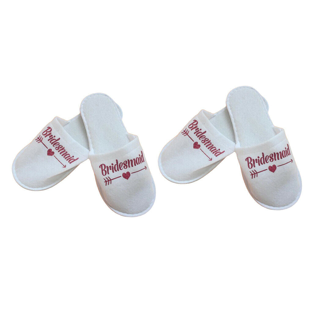 2 Pairs Lightweight Wedding Bridesmaid Sauna Closed Toe Home Guest Slippers