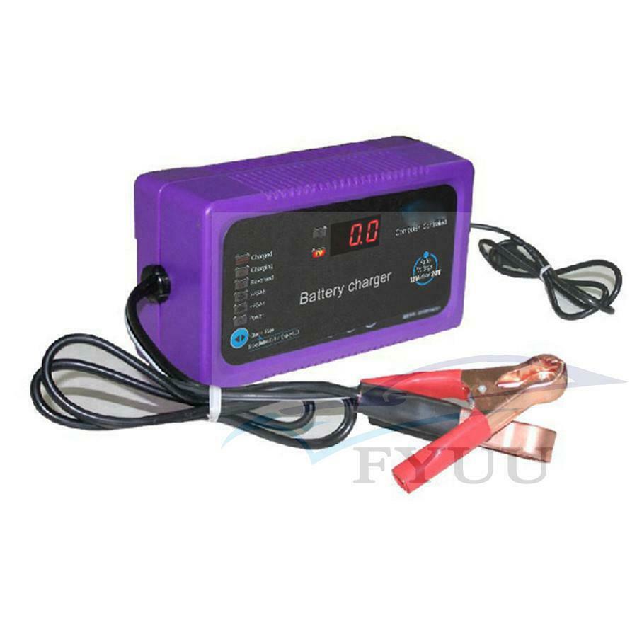 New 12V/24V 200AH Electric Car Intelligent Pulse Repair Battery Charger EU Plug
