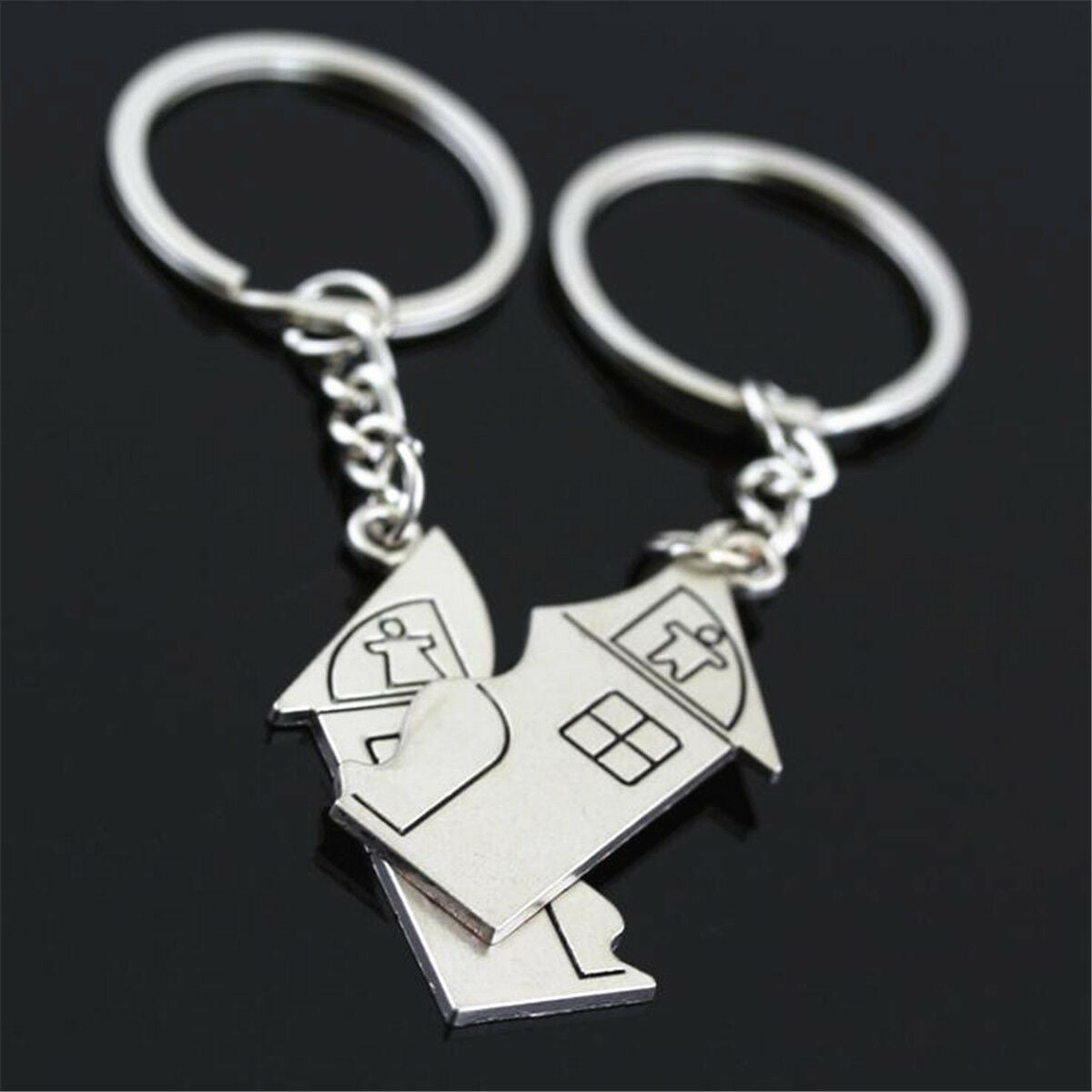 1 Pair Couple Gift Romantic House Keychain Personalized Souvenirs Lanyard