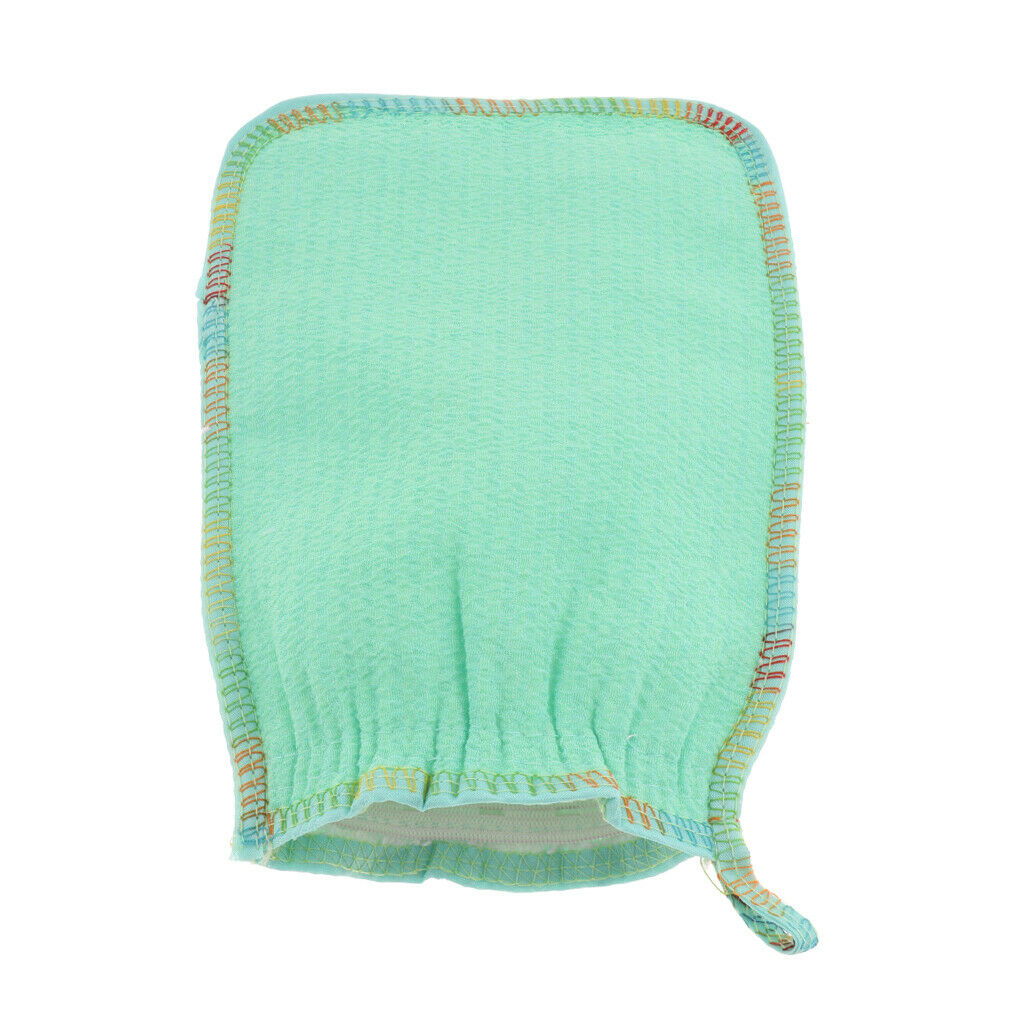 Natural Fiber Exfoliating Bath Glove Shower Skin Care Scrubber  Blue