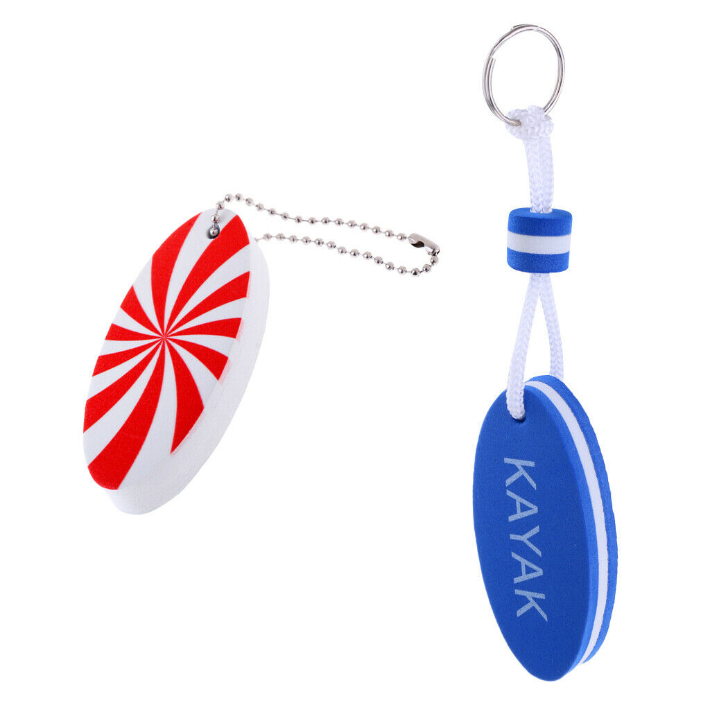 2x White Red Floating Keychain for Kayak Boat Yachting