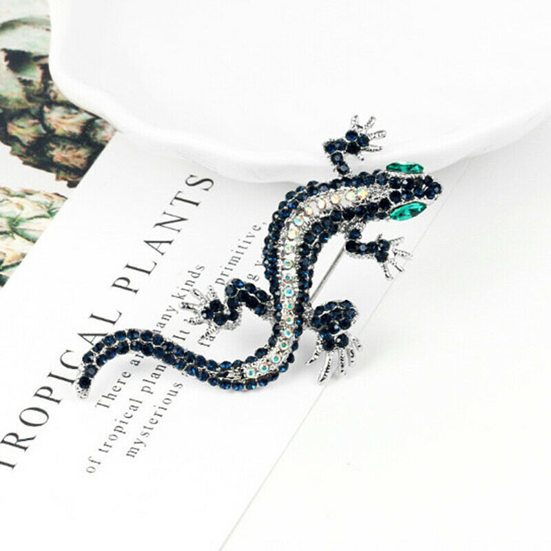 Unique Lizard Rhinestone Brooch Pin Women Geckos Brooch Clothes Jewelry B.l8
