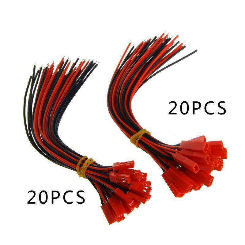 20Pcs 100mm Male Female 2-pin JST Plug Connector Cable Wire For RC Lipo Battery~