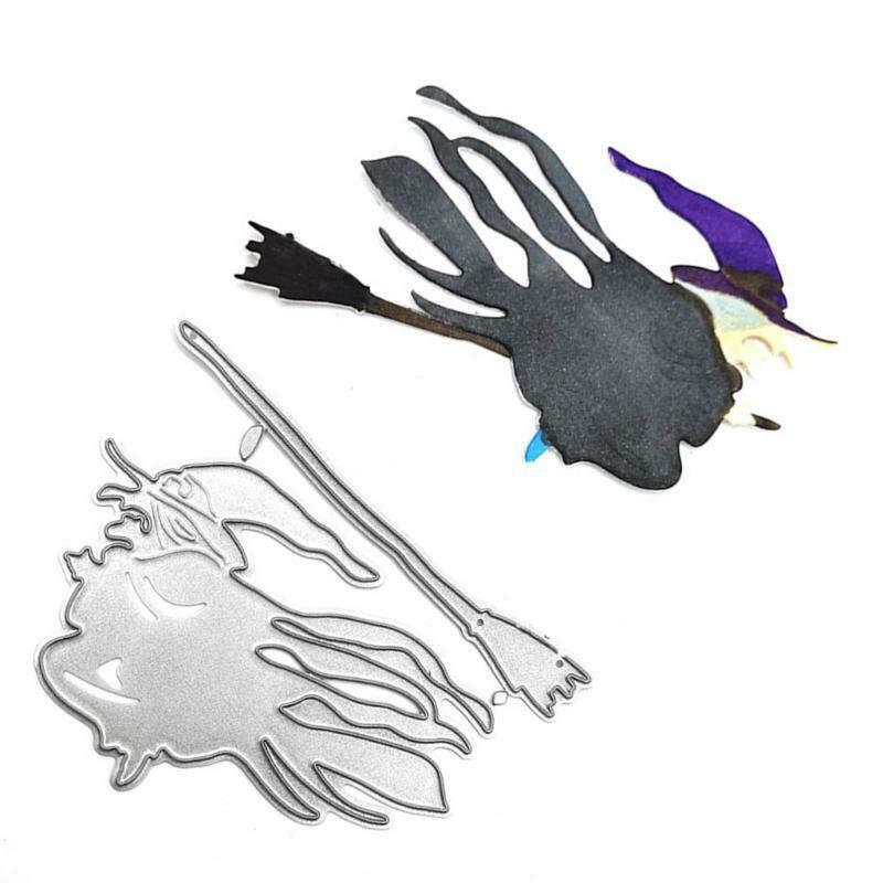 Halloween Witch Broom Metal Cutting Dies Stencil Scrapbooking DIY Album Stamp