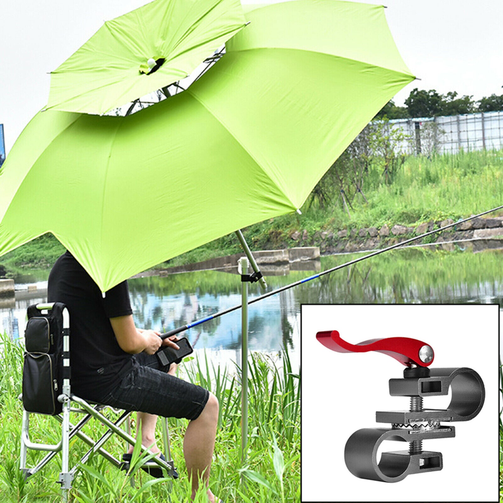 Aluminum Alloy Umbrella Holder Clip Brackets Accessories Outdoors Grey