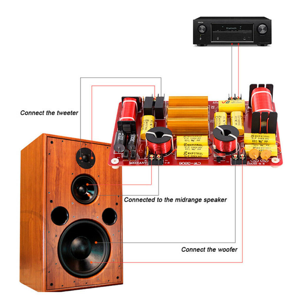 Universal 3 Way 600W Hi/Mi/Lo Crossover Frequency Divider Clear Audio Filter