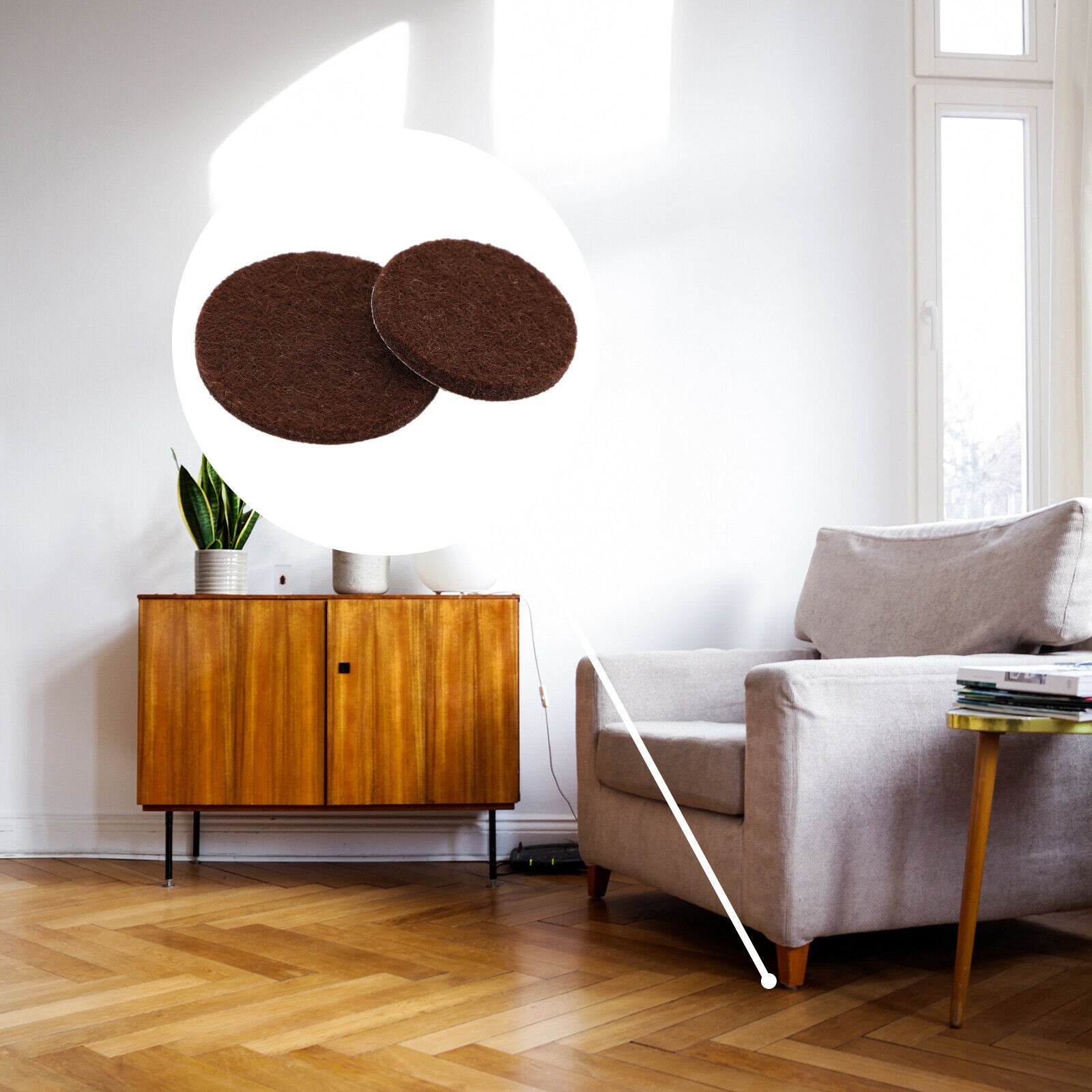 104Pcs Furniture Pads Chair Leg Floor Protectors Felt Pads Hardwood Floors Brown