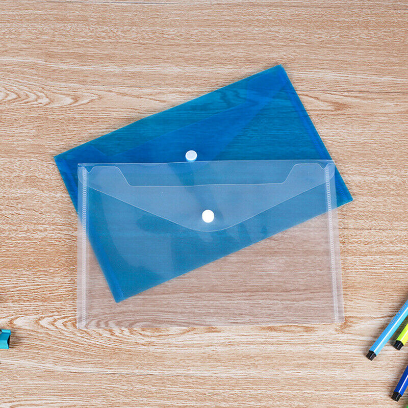 5pcs Plastic Envelopes Document Folder Letter Transparent File Envelopes .l8