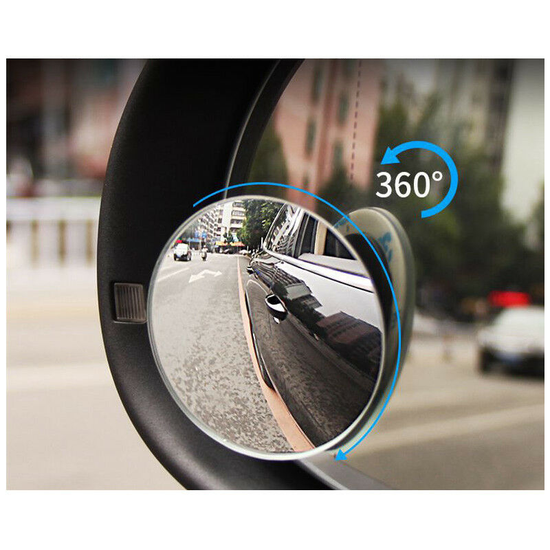 2PCS Blind Spot Car Mirror Adjustable Rear Side View Convex Glass 360 Wide Angle