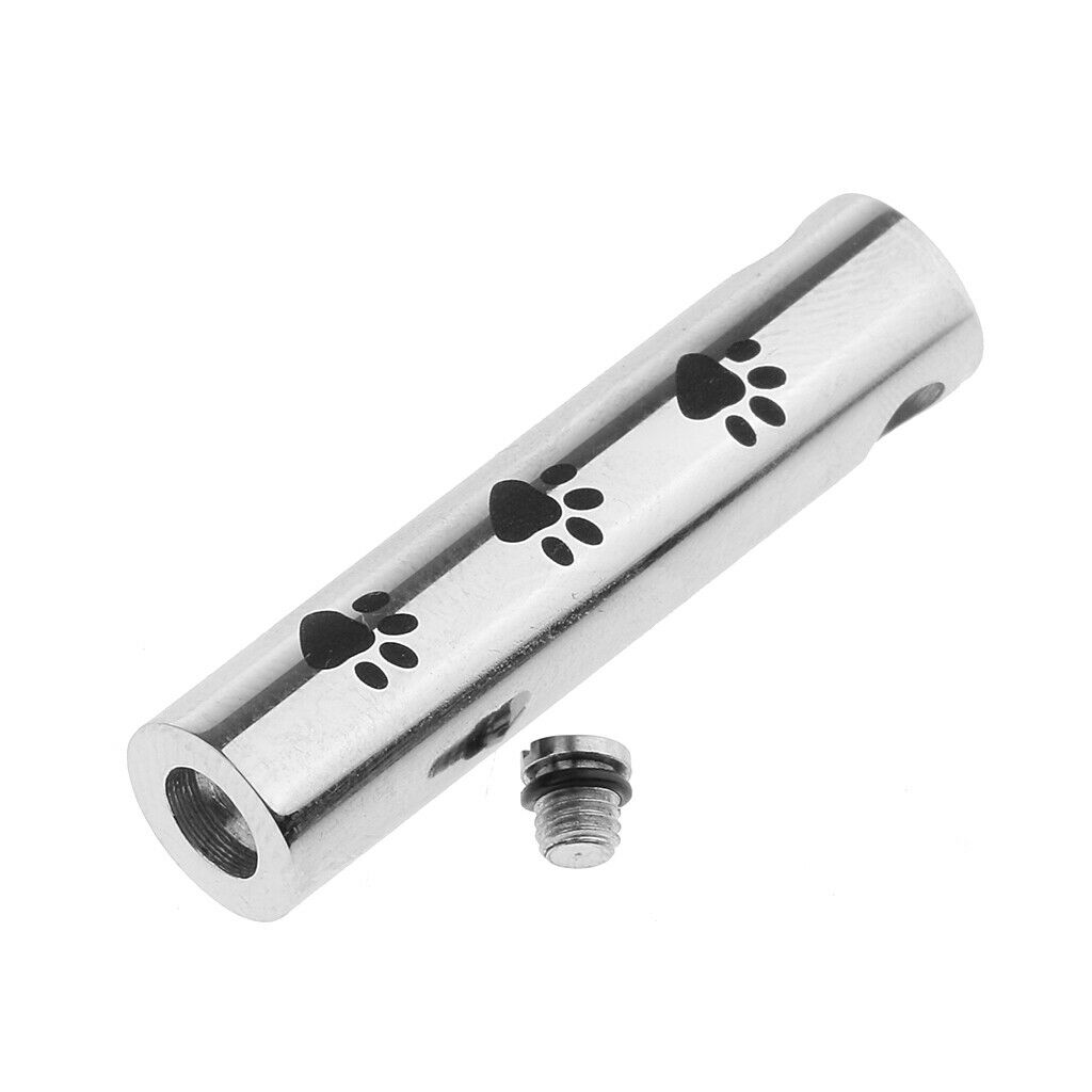 Puppy dog paw cylinder pendant cremation jewelry stainless steel