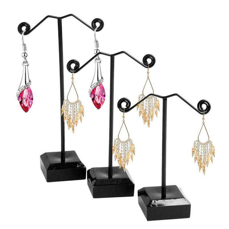 3Pcs Earring Necklace Jewelry Metal Tree Display Stand Hanger Holder Show Rack