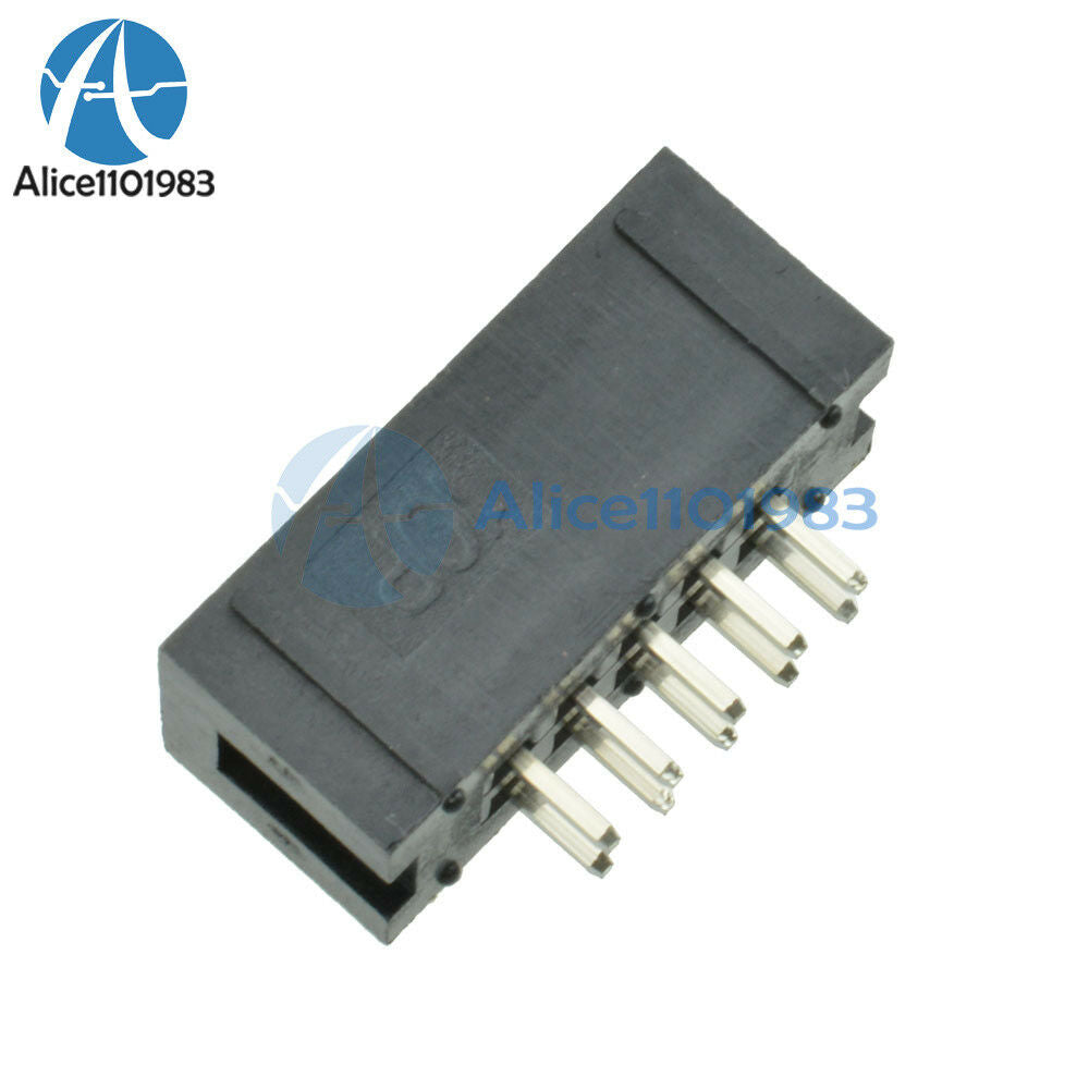 10PCS 2.54mm 10 Pin 2x5 Pin Double Row Straight Male Shrouded header IDC Socket