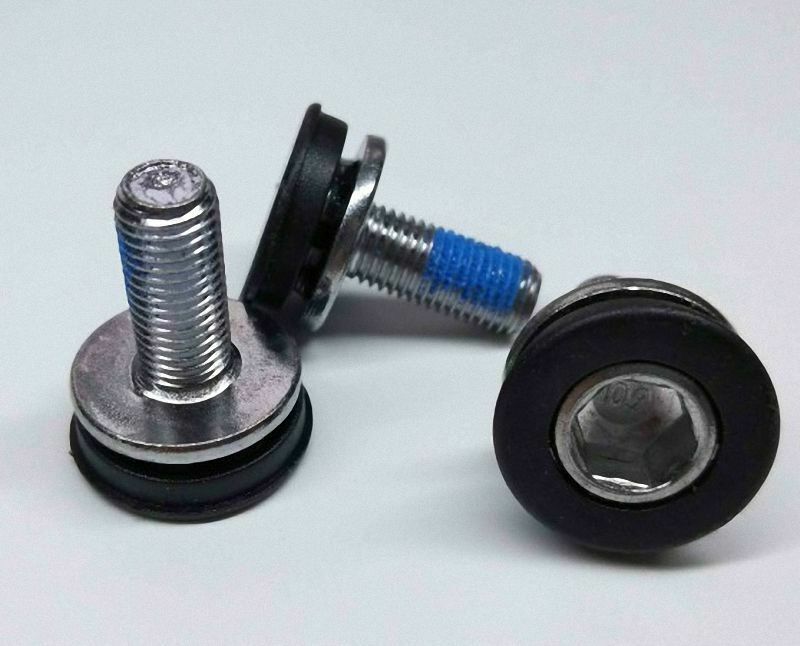 2 Pcs M8 x 15mm Bike Bottom Bracket Axle Allen Key Crank Bolts Chrome W/Seal