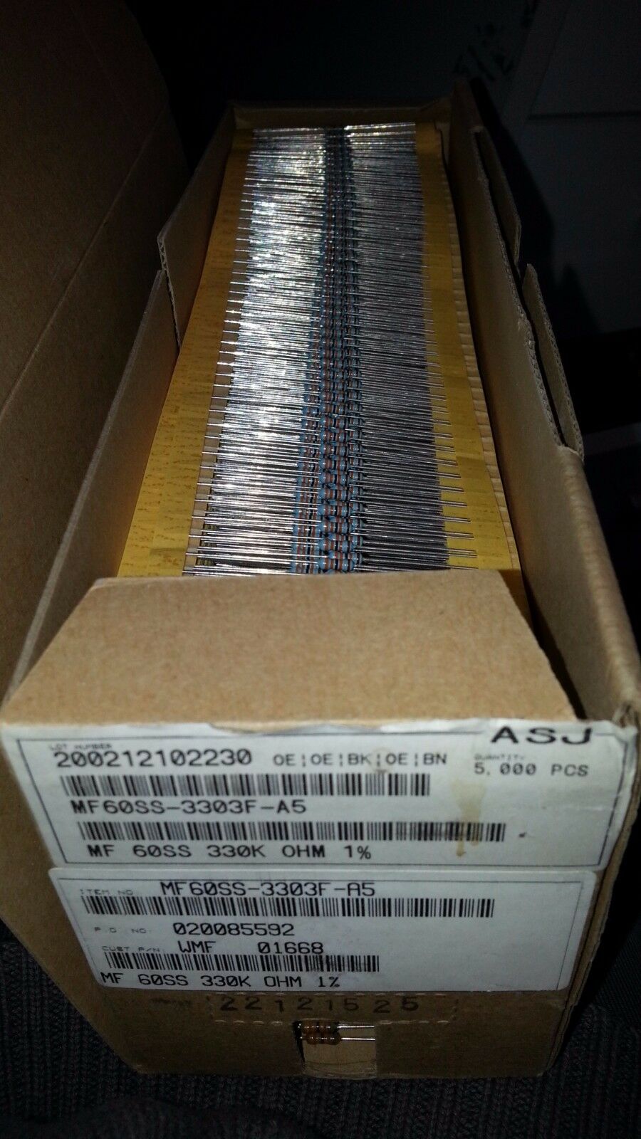 100pcs NOS ASJ GERMANY MF60SS 330K 1% 0.6W HI END METAL FILM AUDIO RESISTORS !
