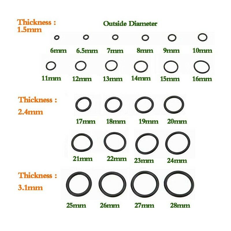 2X(740Pcs Rubber O- Kit 24 Sizes Seals for Garages, Ordinary Plumbers W1K5)
