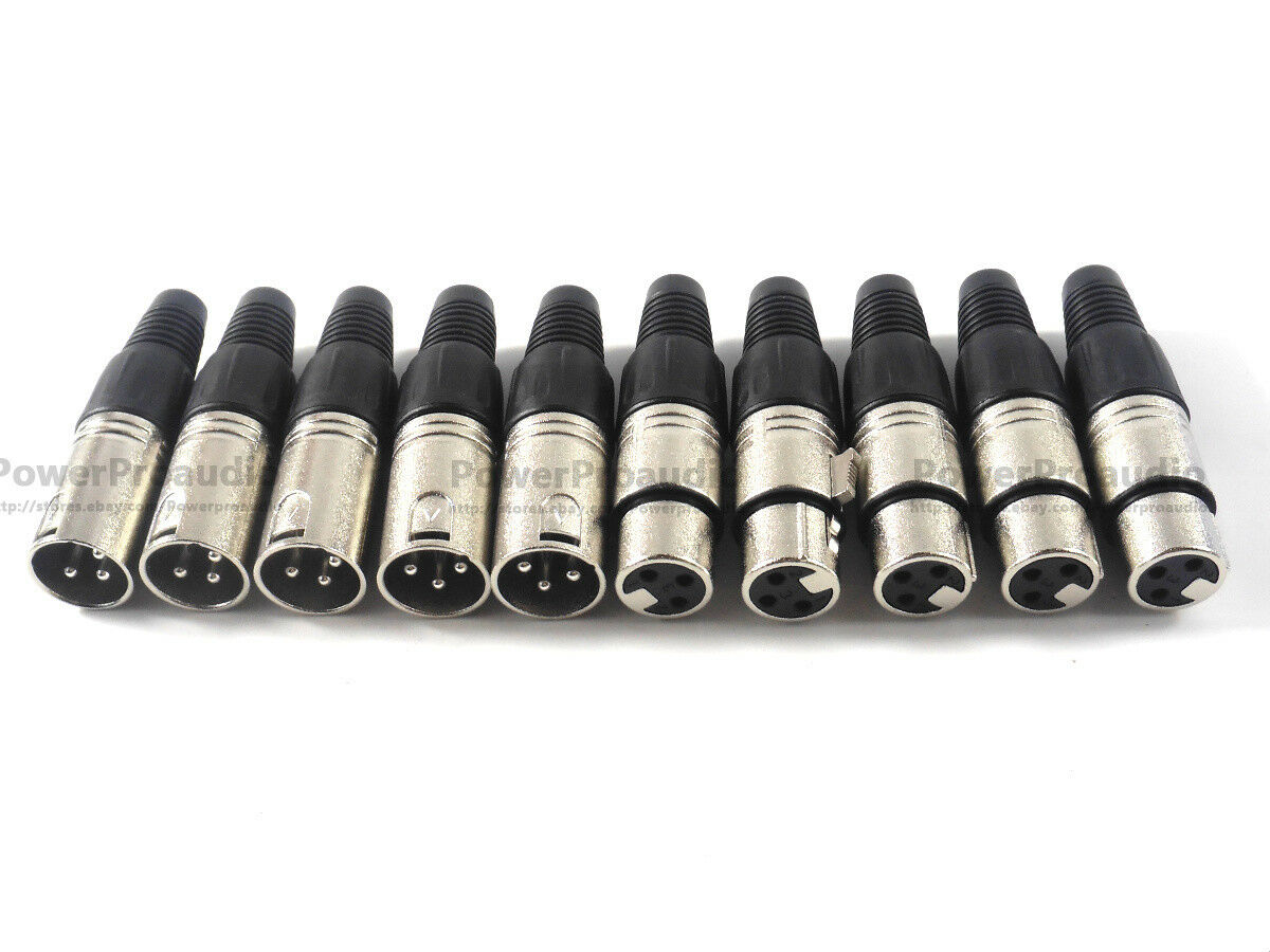 10pcs XLR Male Female Connector 3 Pin XLR Microphone Audio Connector Plug