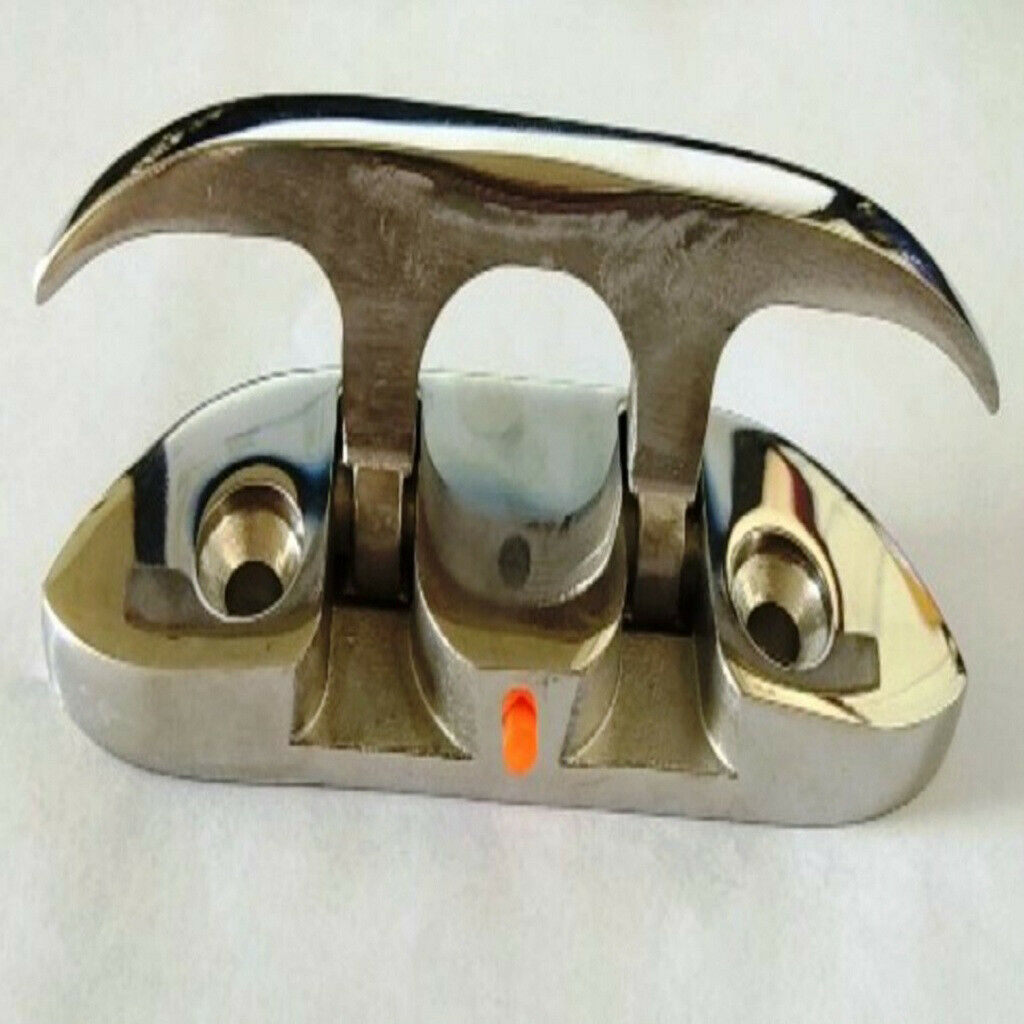 Marine Boat Flip Up 5inch Folding Cleat, Dock Stainless Steel Fasteners