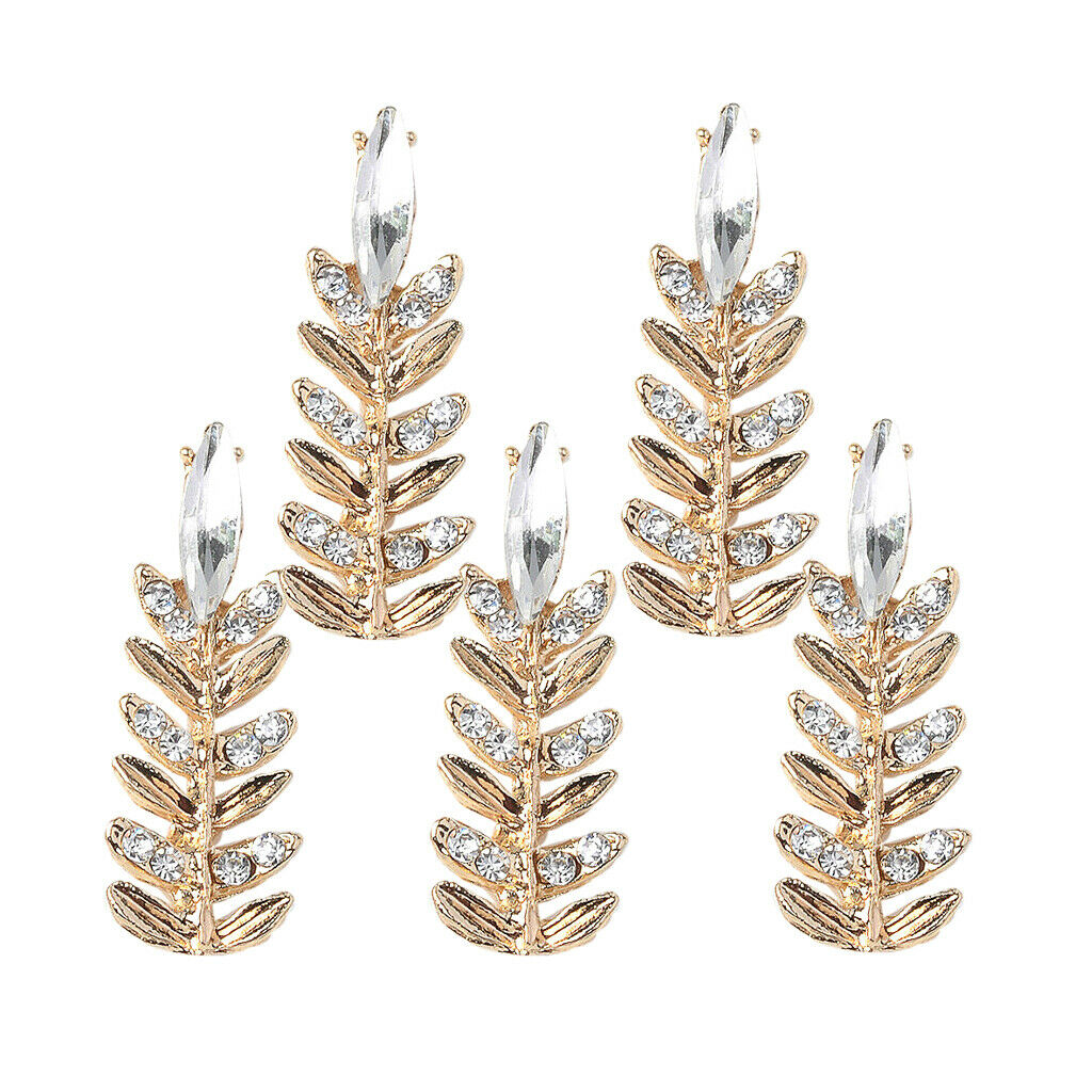 5Pc Women Crystal Pin Brooch Rhinestone Flatback Buttons Jewelry Decor Gifts