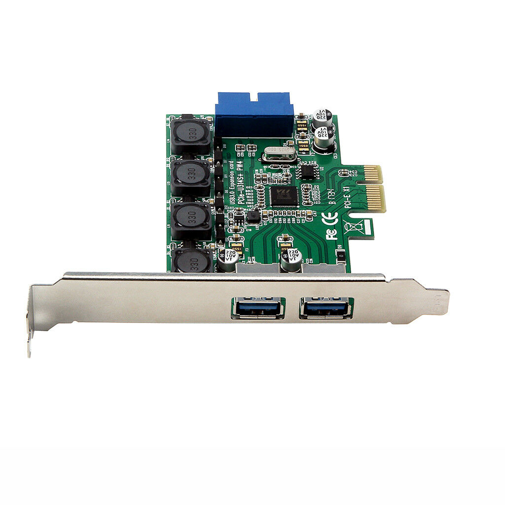 2 USB 3.0 + 19pin USB Header PCI-e Card PCI Express to Dual USB 3.0 Adapter