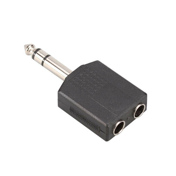 2x Stereo 6.35mm 1/4'' 1 Male Plug To 2 Mono Female Jack Audio Y Splitter