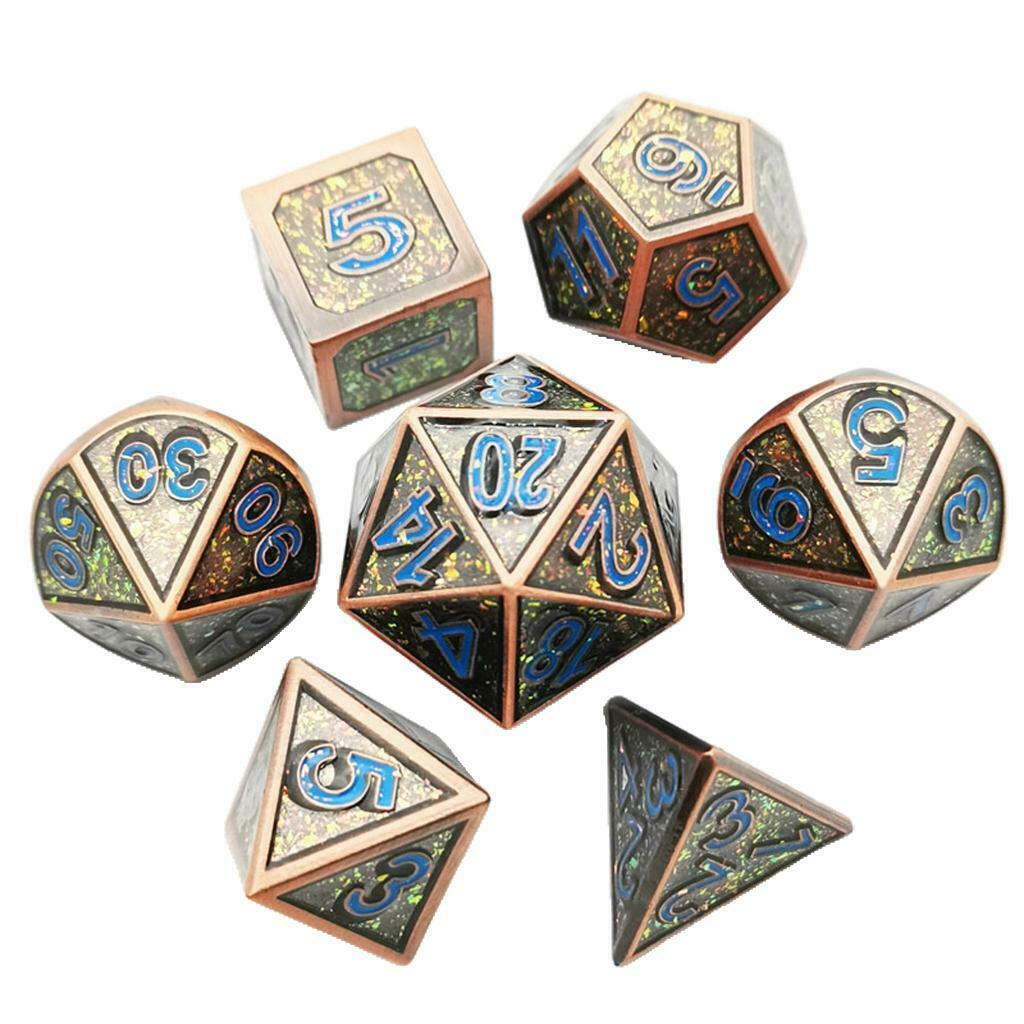 7Pcs Solid Metal Multi-sided Dice Set for Role Play Party Board Game Toys #5