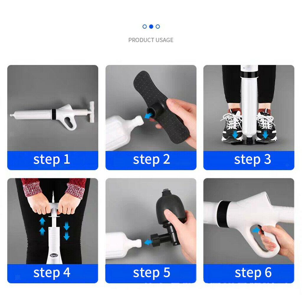 Bathroom Toilet Plunger Manual High Pressure Toilet Plunger Washing Plug Set