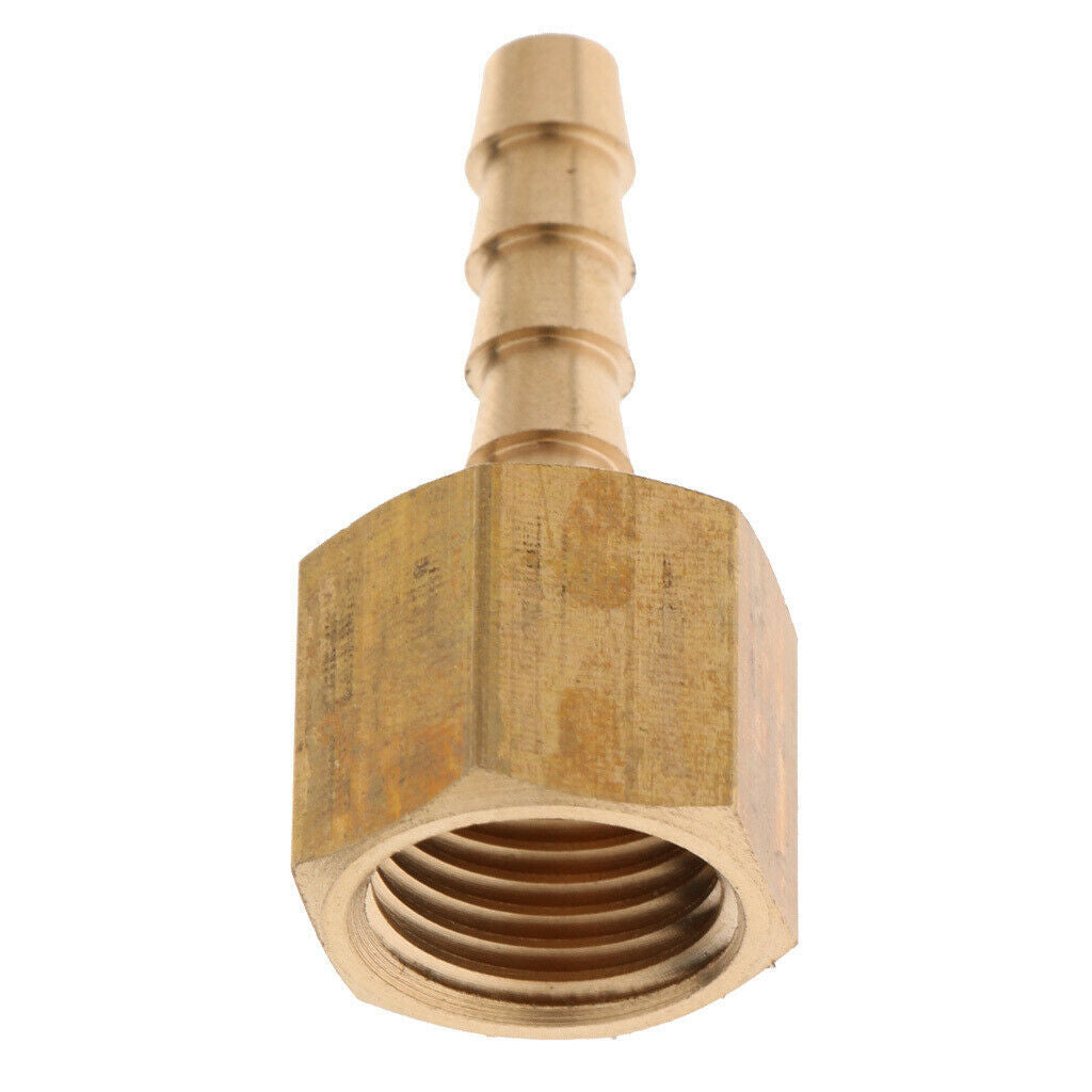 2 Pieces Brass Female Barb Fitting Straight Coupler 1/4 inch BSP to 6mm Hose,