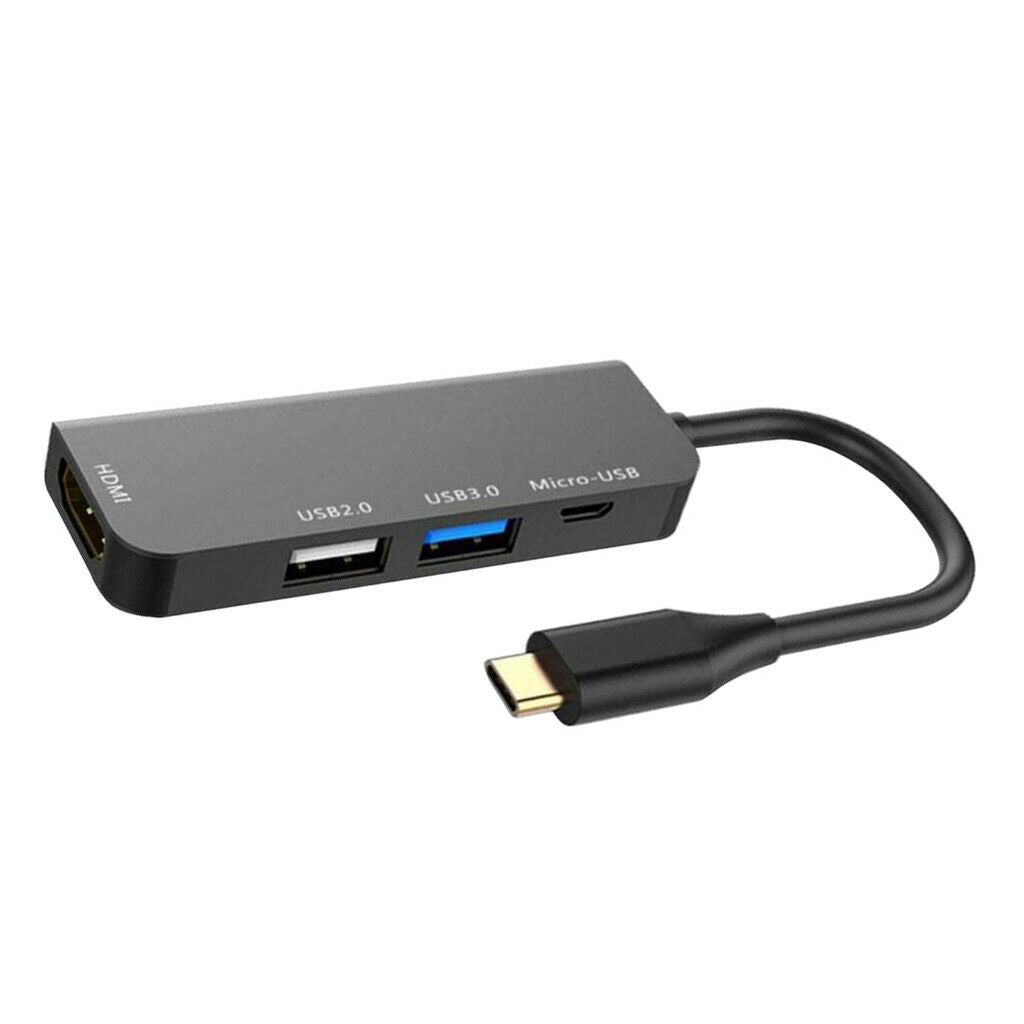 Type-C Hub To 4K HDMI With USB 3.0/2.0 Port, Aluminium Hub With Micro USB