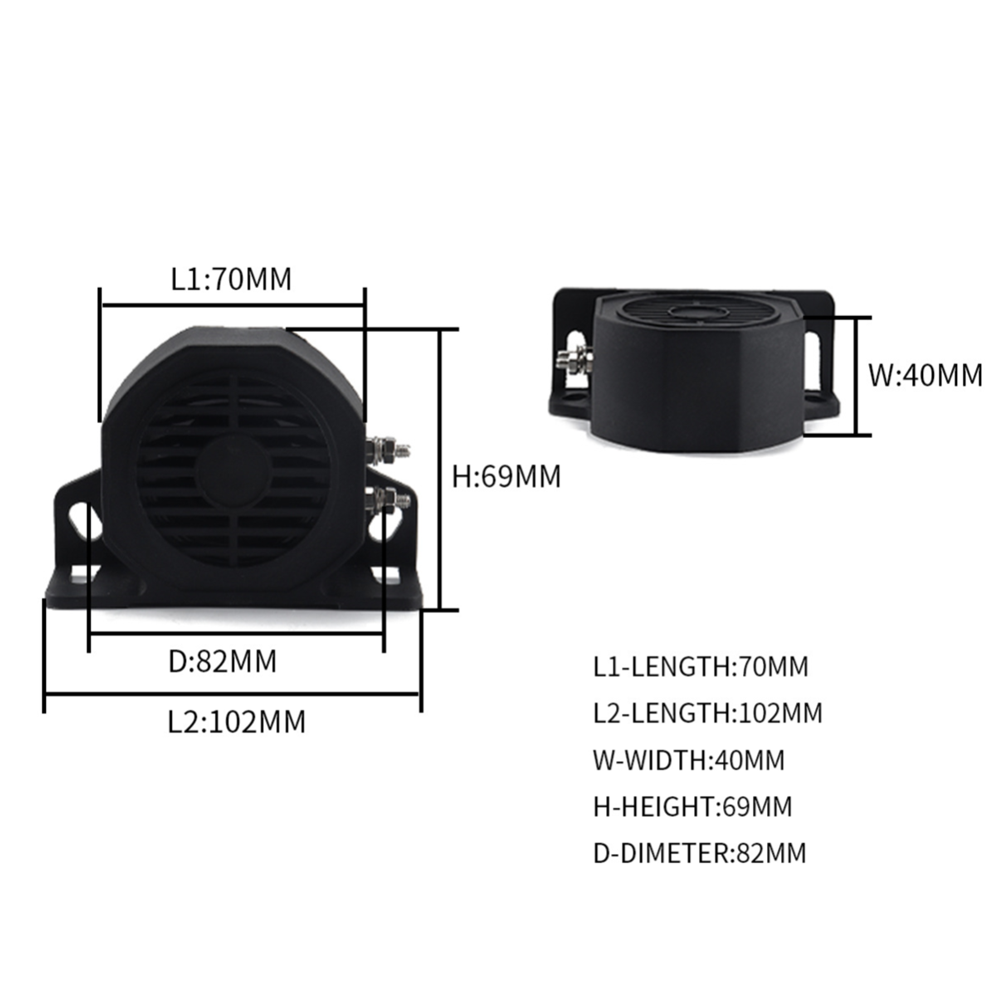 New 12-80V Reverse Buzzer Alarm Horn Beep Truck Caravan Car Back Up Beeper 105db