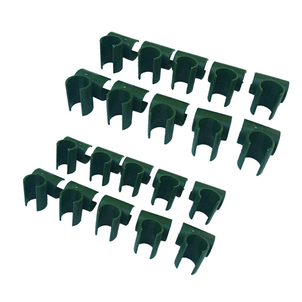 20x Plant Stakes Connectors Plastic Cross Clips Garden Clamp 16mm+20mm