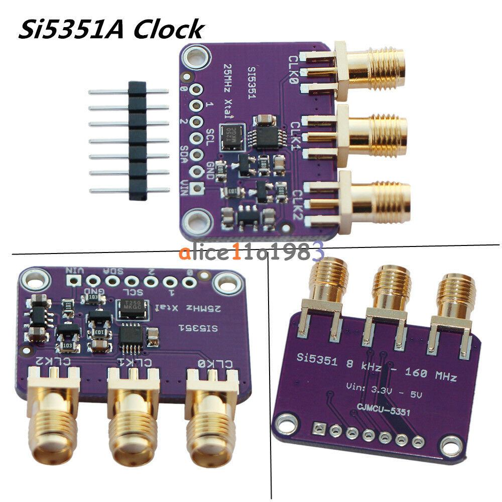 Si5351A I2C 25MHZ Clock Generator Breakout Board 8KHz to 160MHz for Arduino