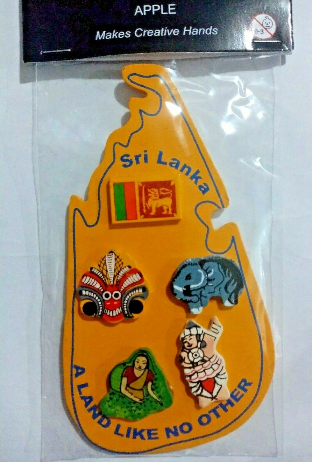 Wooden Fridge Magnet With Sri Lankan Traditional Representative With 2 Magnets
