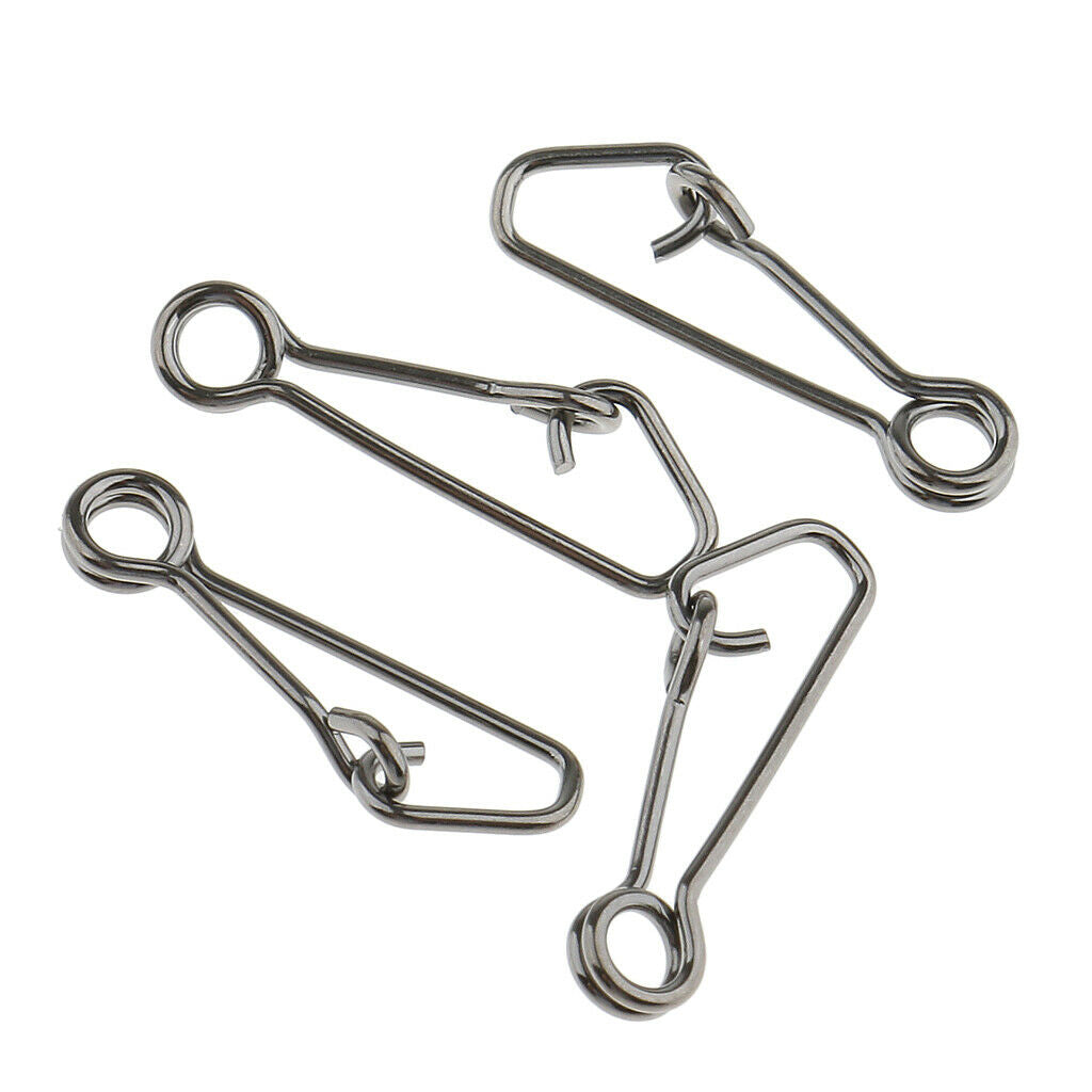 50 Pieces Fishing Snap Connectors Hooked Snap Hook Connector Terminal Tackle