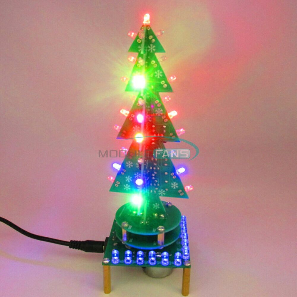 Rotating 7 Color Music Christmas Tree LED Water Lamp+Breathing Light DIY Parts