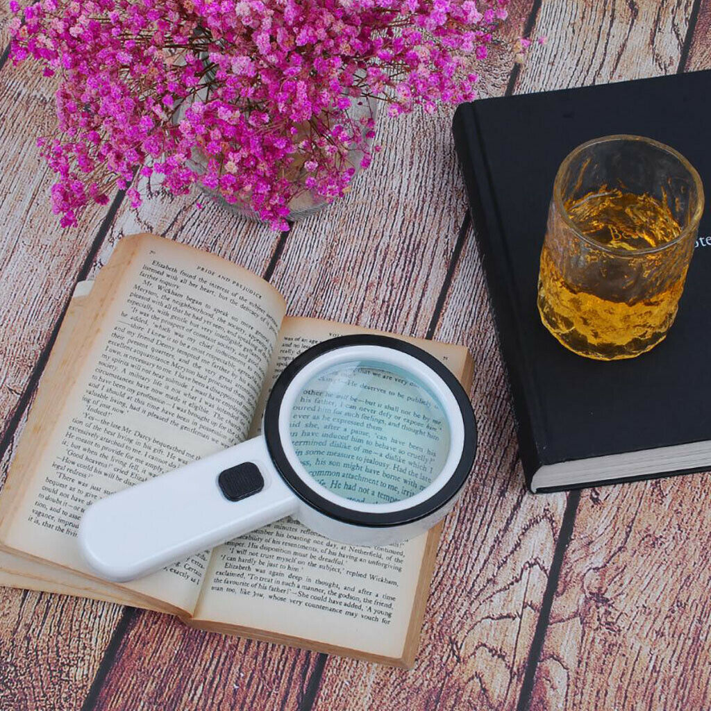 Magnification 30X Round Lens Handheld Magnifier Glass, Rocks Stamps Insects