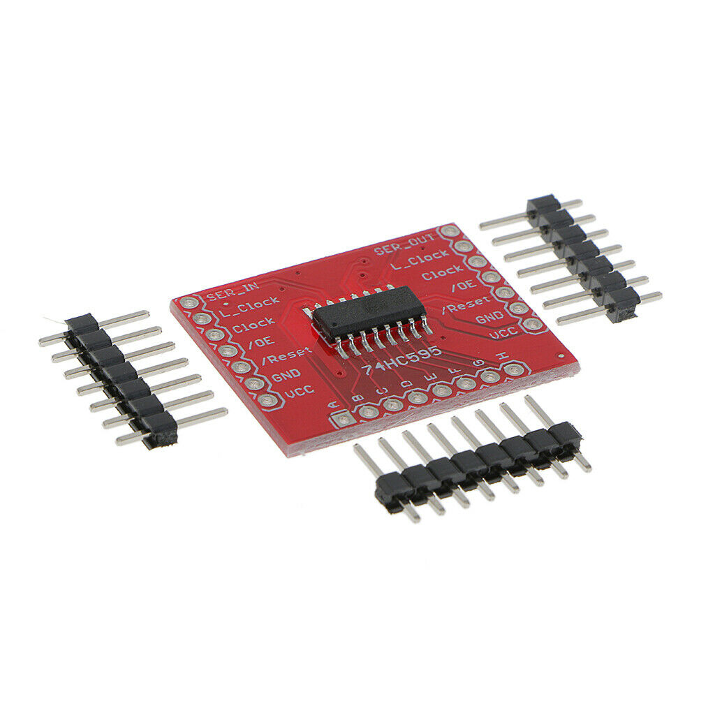 10X Plastic 74HC595 Register Board Breakout IC Standard 0.1" Spaced Headers