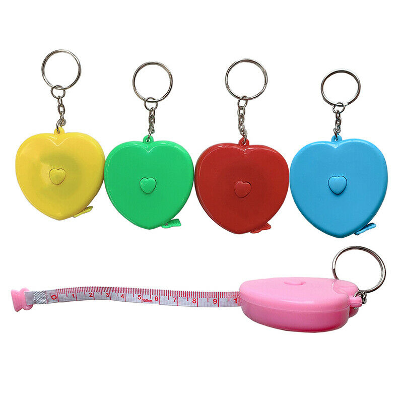 Keychain Portable Retractable Ruler Heart-shaped Tape Measure 1.CIB Pb