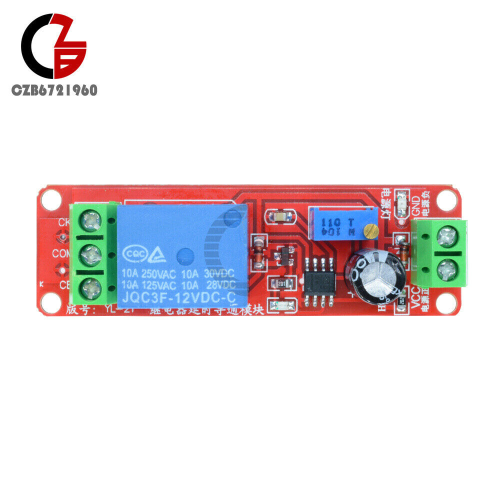 10PCS NE555 DC 12V Conduction Delay Relay Shield Module Timer Switch 0 to 10 Sec